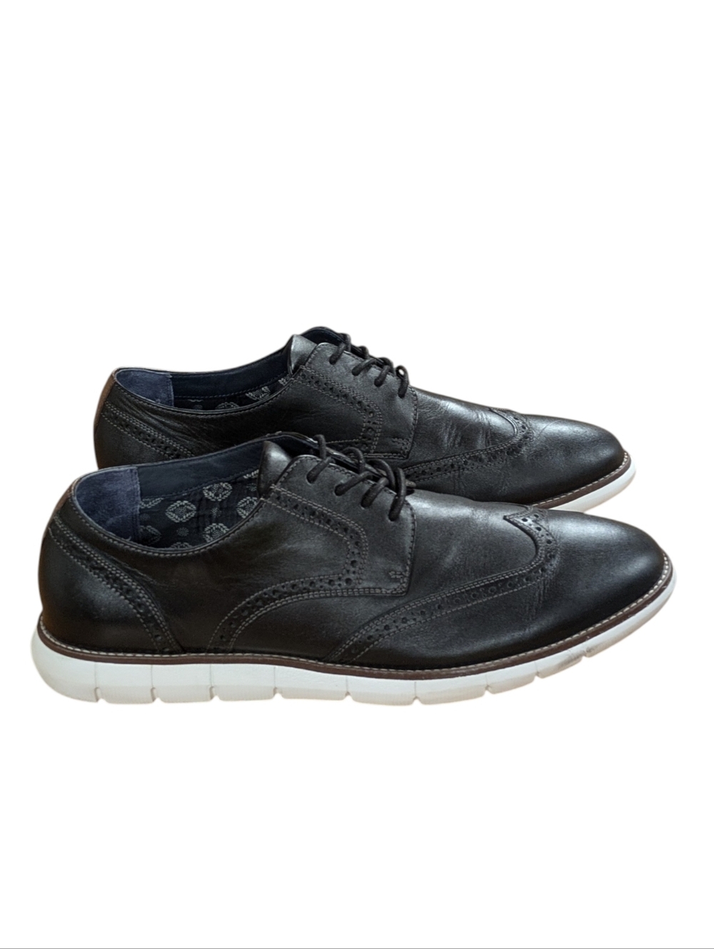 Johnston & Murphy Holden Wingtip Black Leather Ultralight Dress Shoes Size 11 - Picture 2 of 11